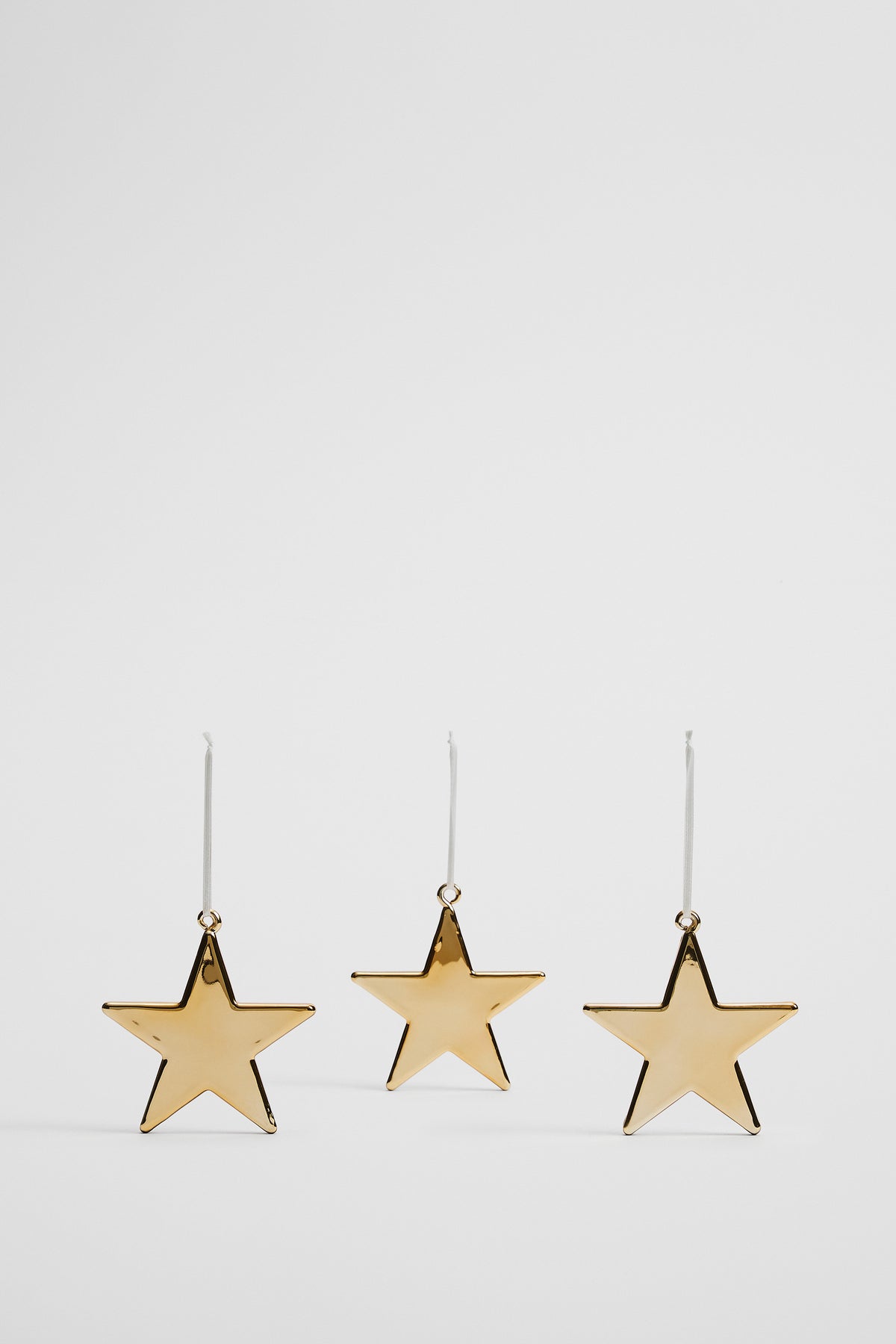 Metallic Star Glass Decoration Set of 3