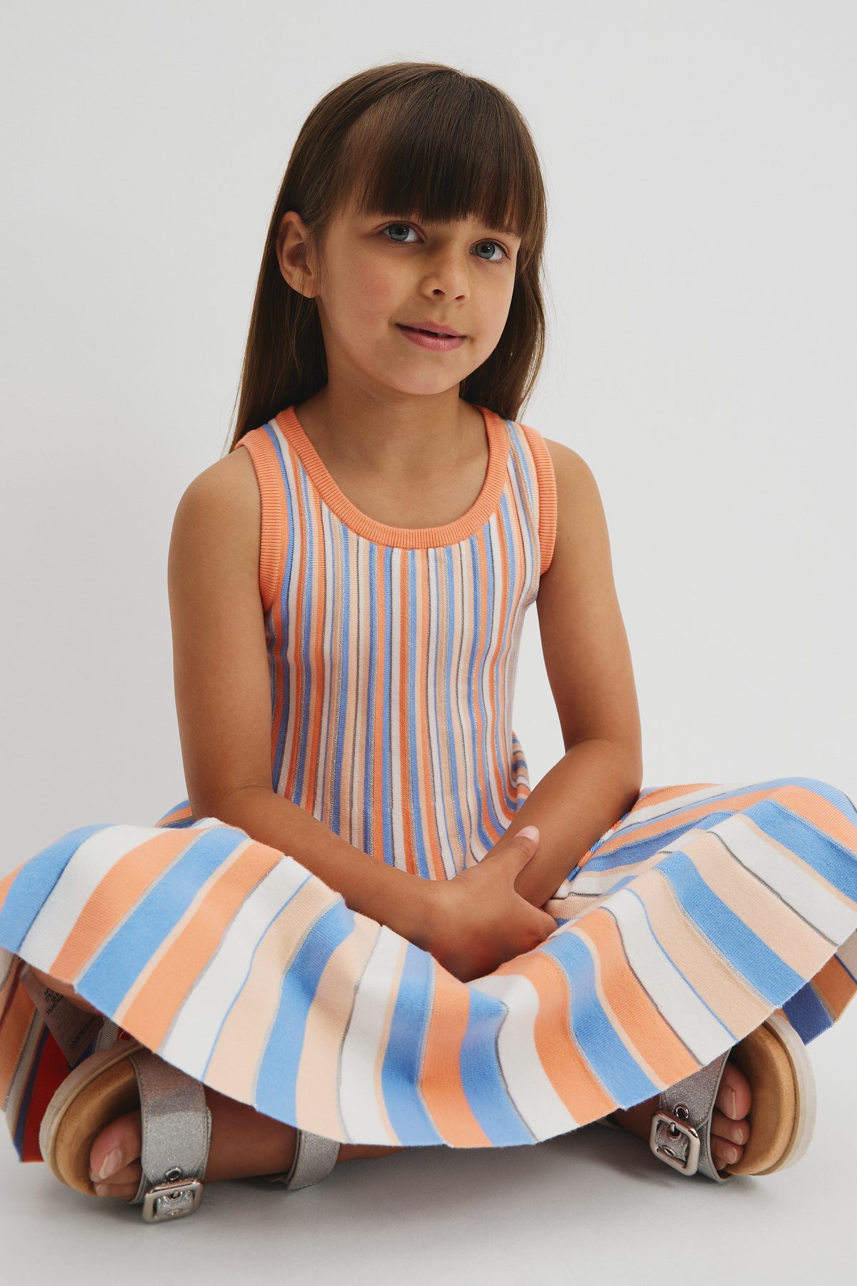 Organically Grown Cotton Blend Metallic Knit Tank Dress