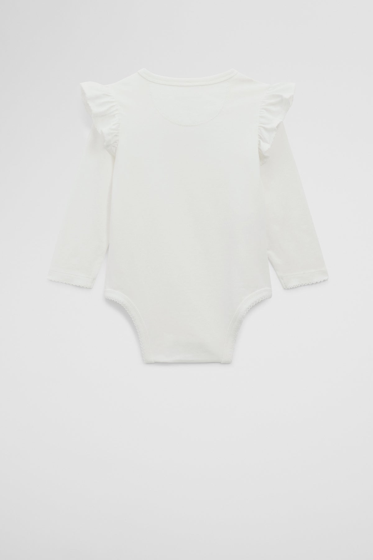 Cotton Frill Rib Long Sleeve Bodysuit