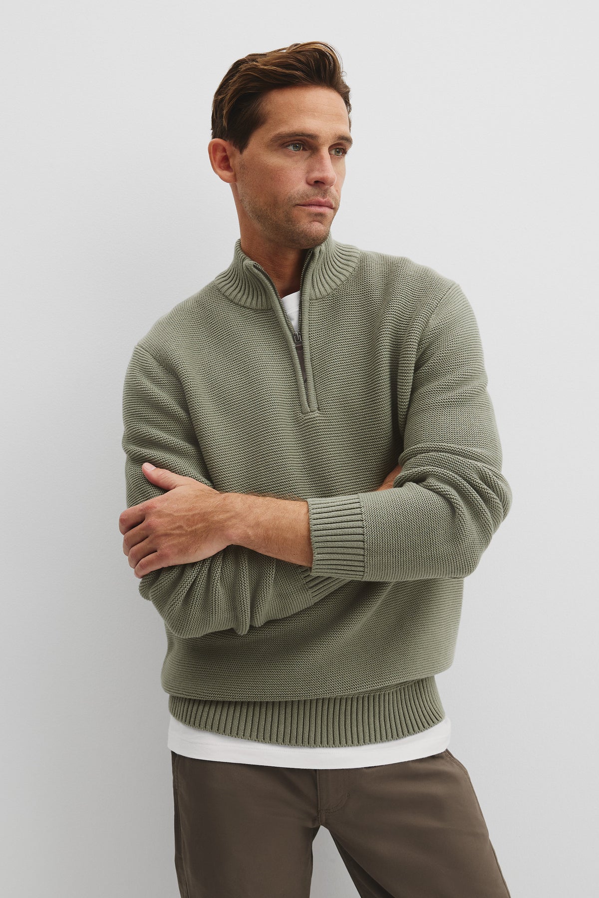 Cotton Half Zip Knit