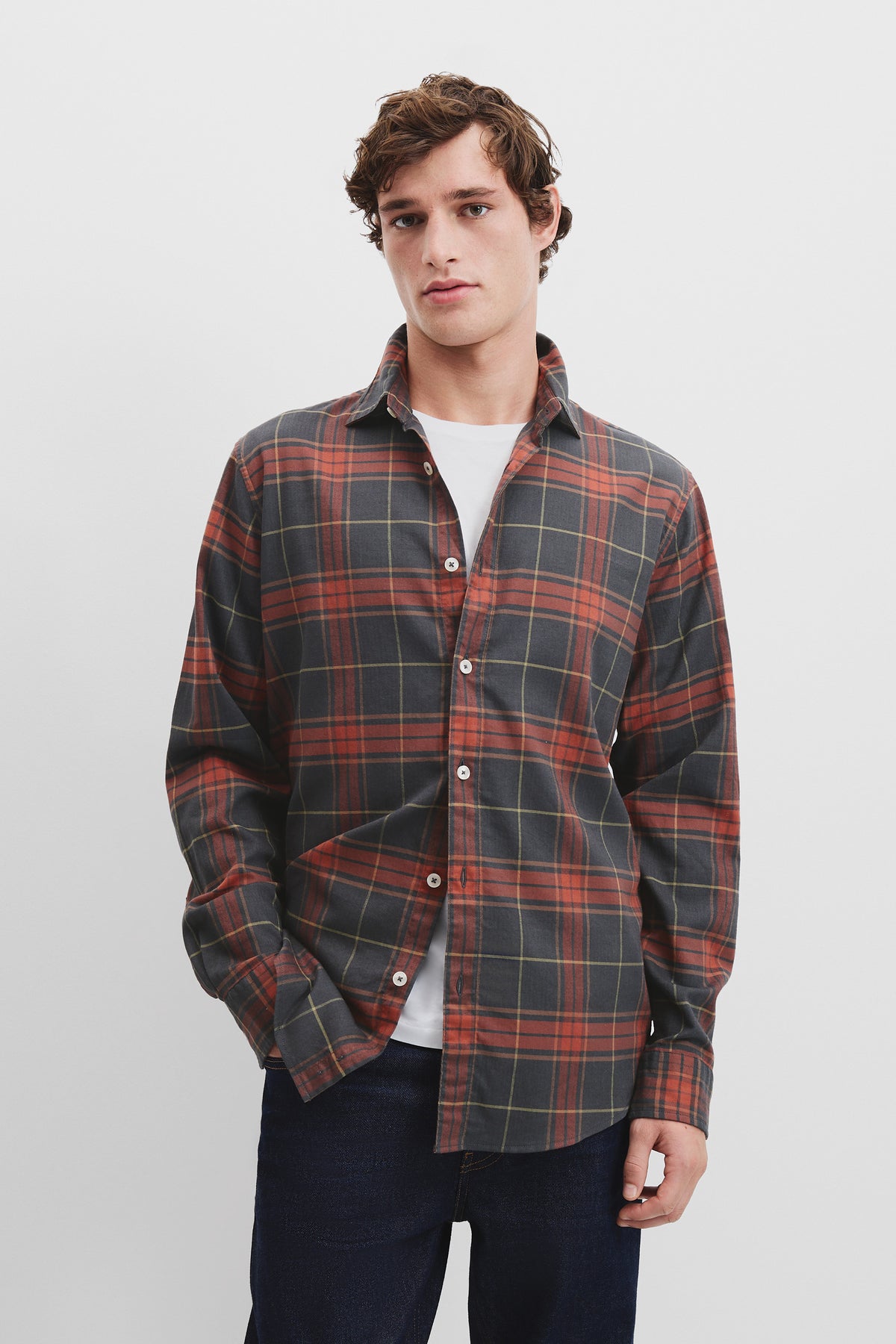 Regular Fit Cotton Flannel Check Shirt