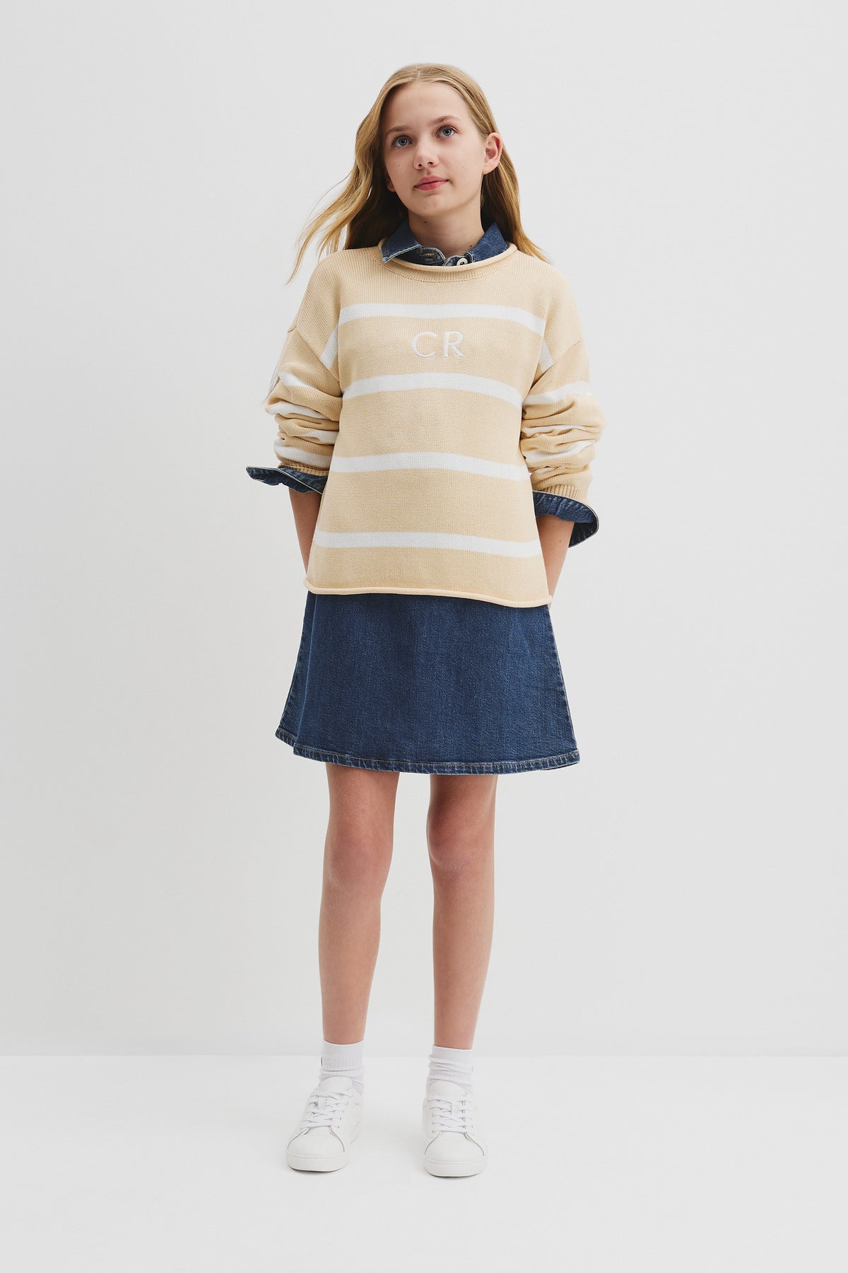 Teen Organically Grown Cotton Embroidered Logo Knit