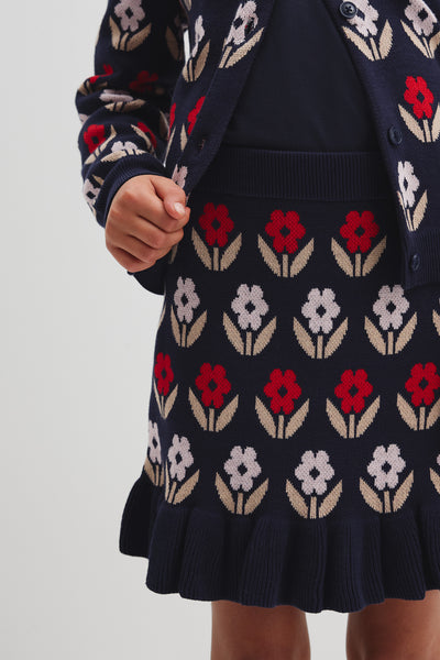 Organically Grown Cotton Jacquard Knit Skirt