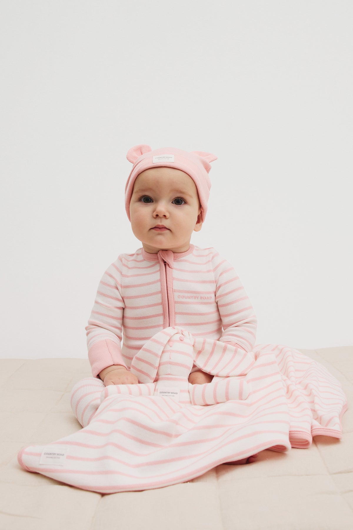 Organically Grown Cotton Stripe Rib Jumpsuit