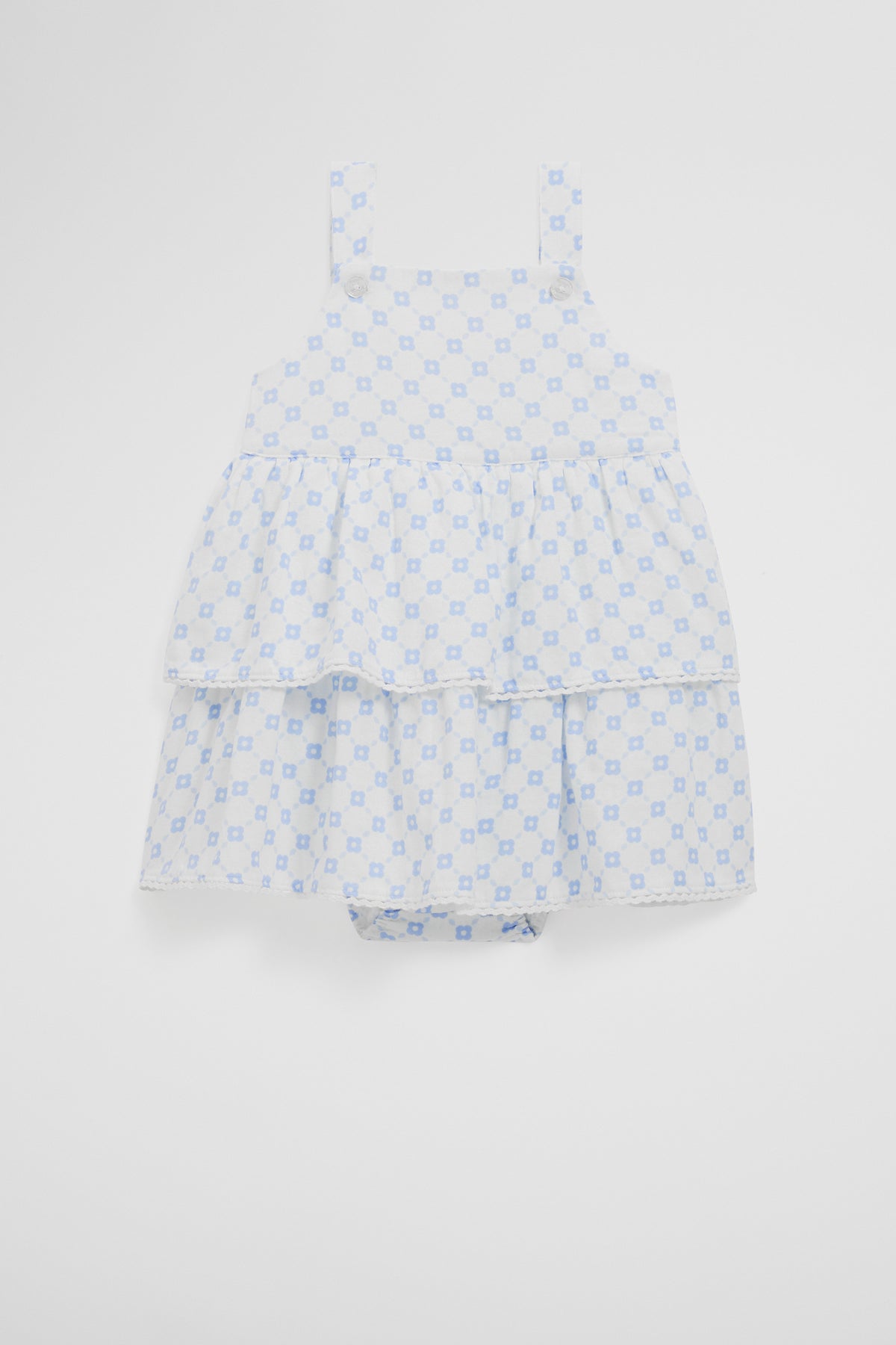 Organically Grown Cotton Tiered Romper Dress