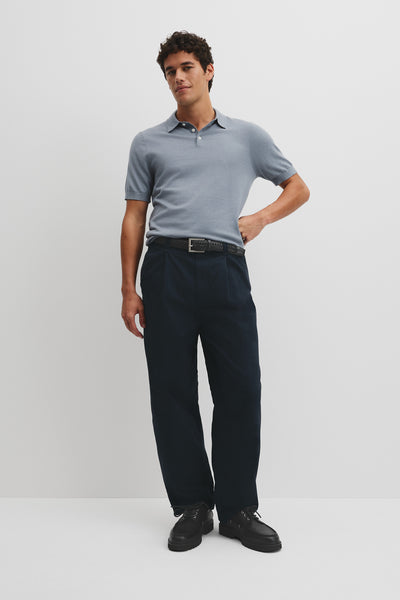 Australian Cotton Blend Silk Button Polo