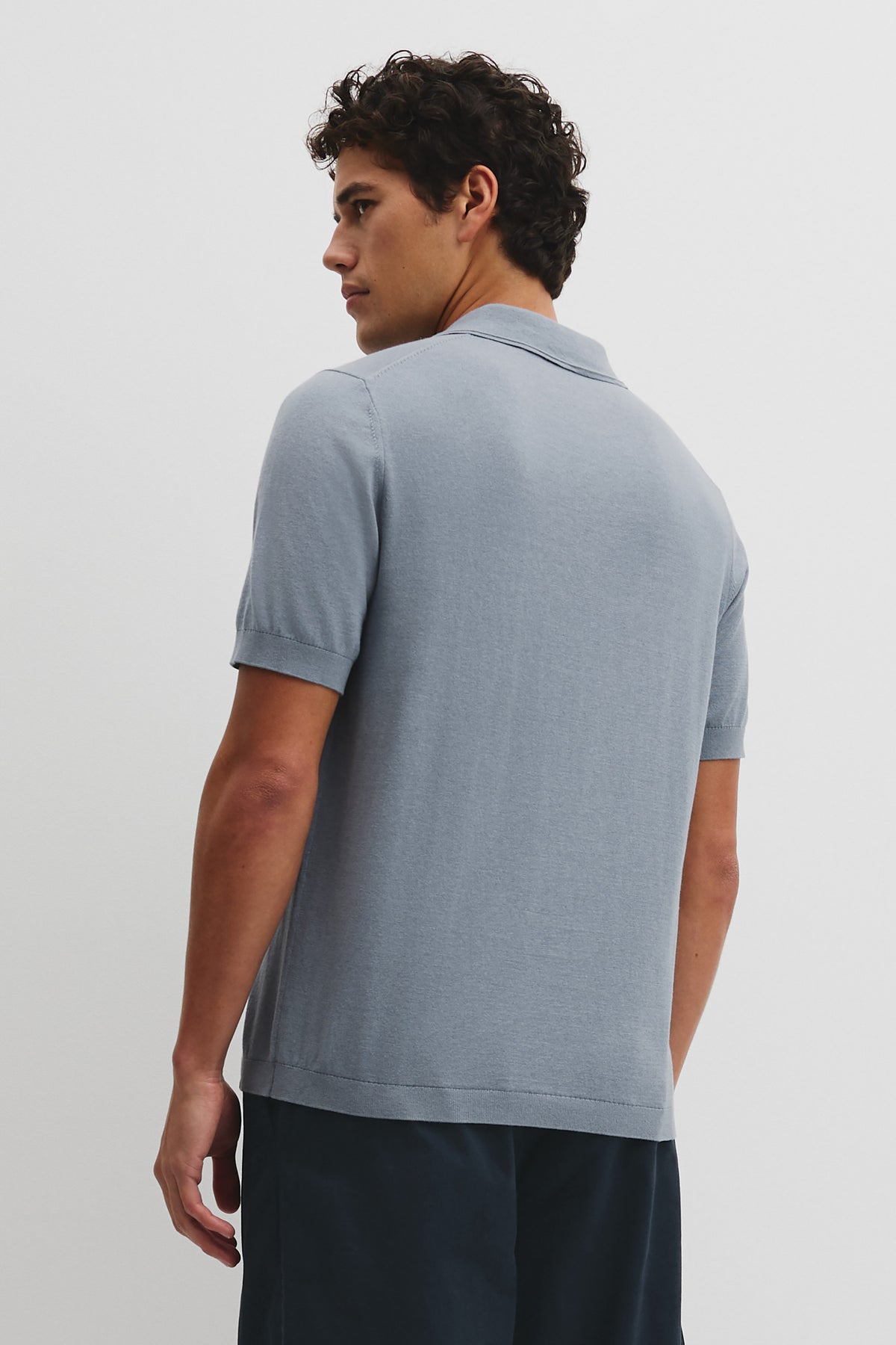 Australian Cotton Blend Silk Button Polo