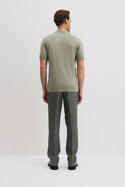 Australian Cotton Blend Silk Button Polo