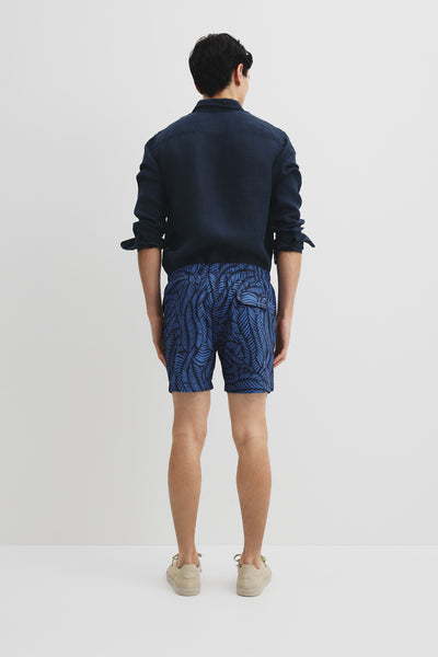 Recycled Polyester Leaf Print Swim Short