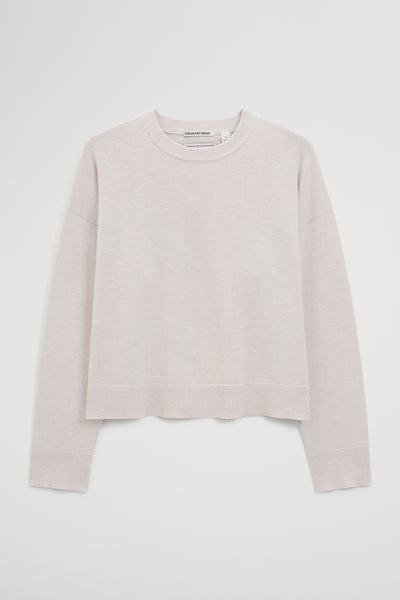 Cotton Linen Crew Neck Knit