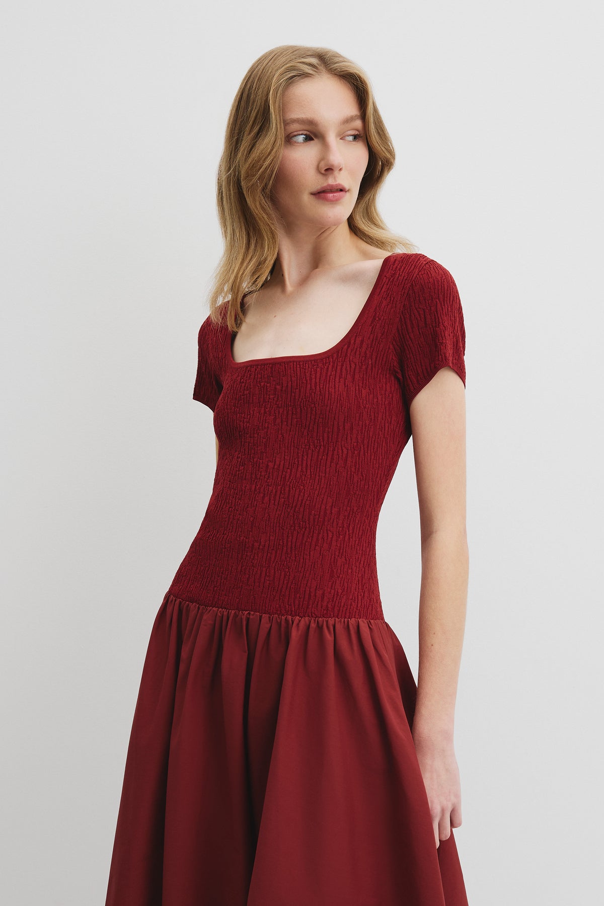 Mix Media Midi Knit Dress