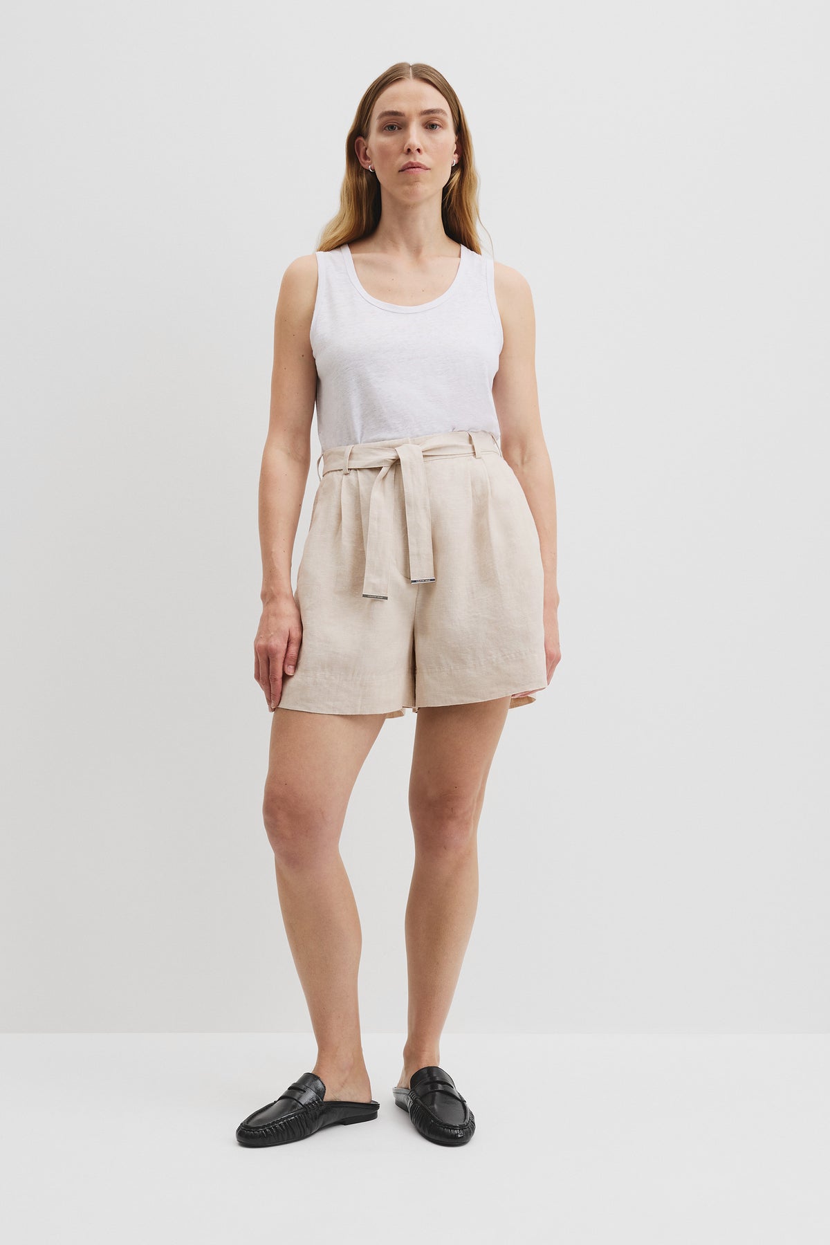 Linen Scoop Neck Tank