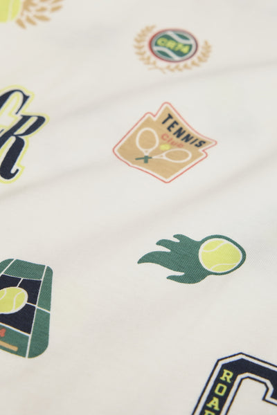Cotton Tennis Motif T-Shirt