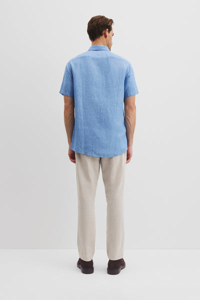 Regular Fit Organically Grown Delave Linen Short Sleeve Shirt