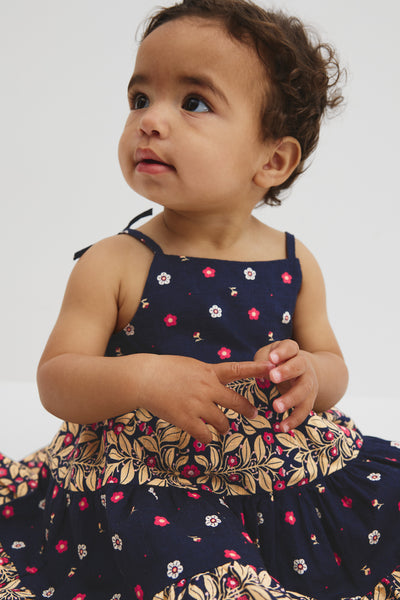 Organically Grown Cotton Tiered Spliced Romper