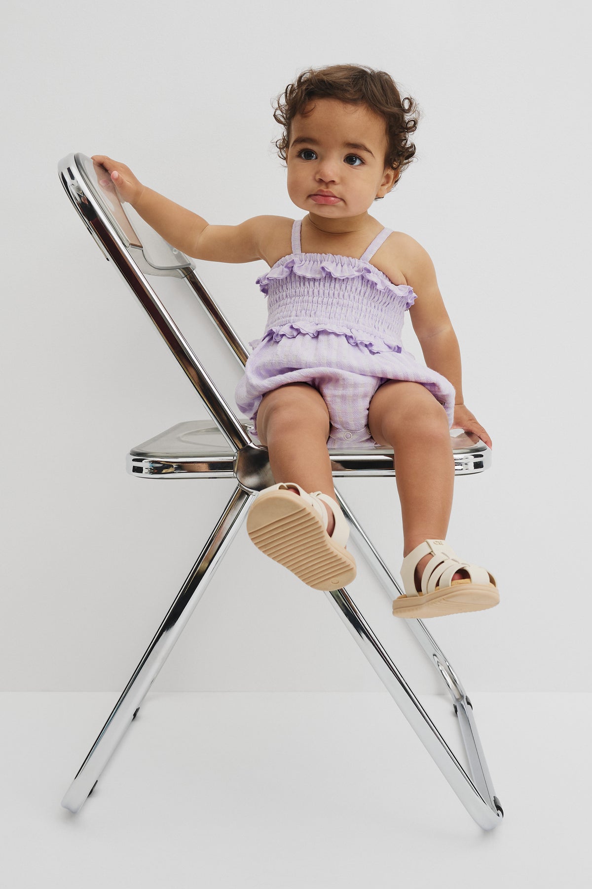 Gingham Frill Romper