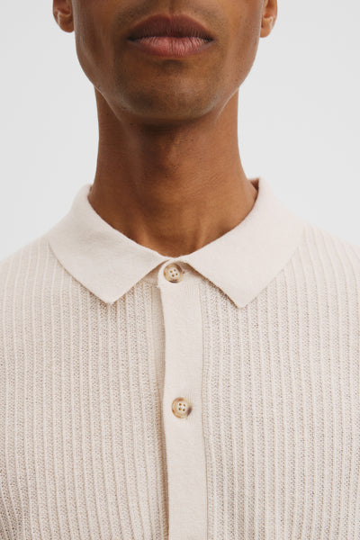 Short Sleeve Cotton Linen Knit Shirt