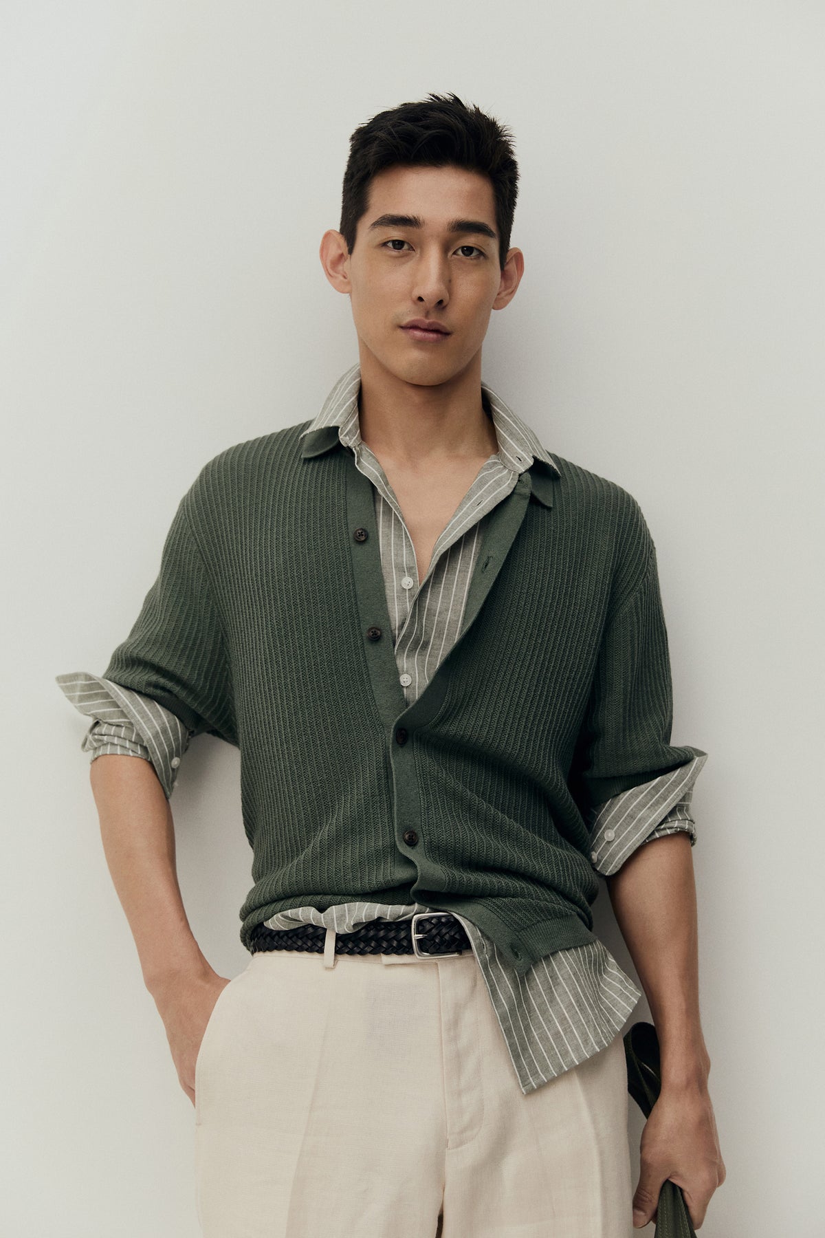 Short Sleeve Cotton Linen Knit Shirt