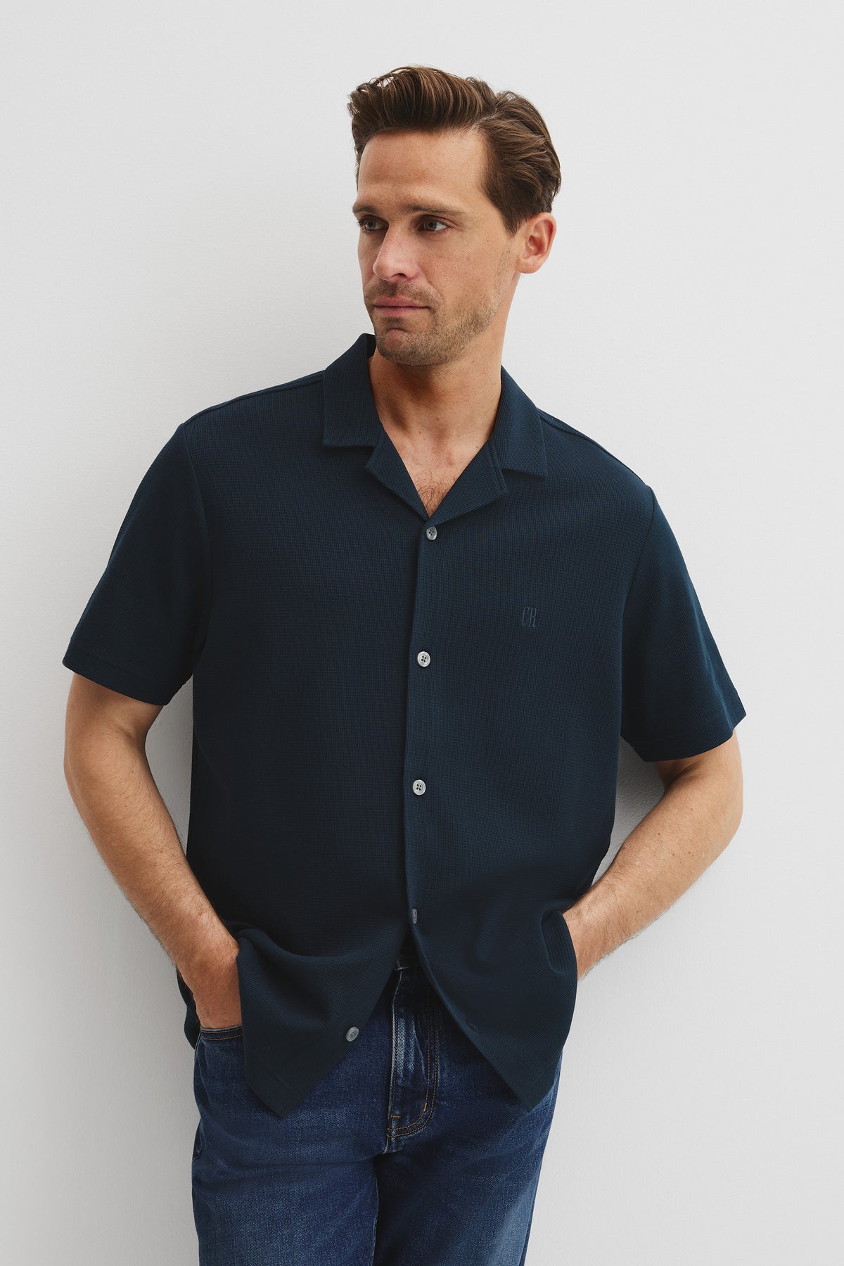Australian Cotton Textured Short Sleeve Shirt
