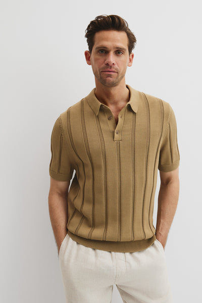 Australian Cotton Stripe Knit Polo
