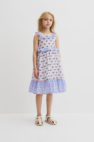 Frill Neck Midi Dress