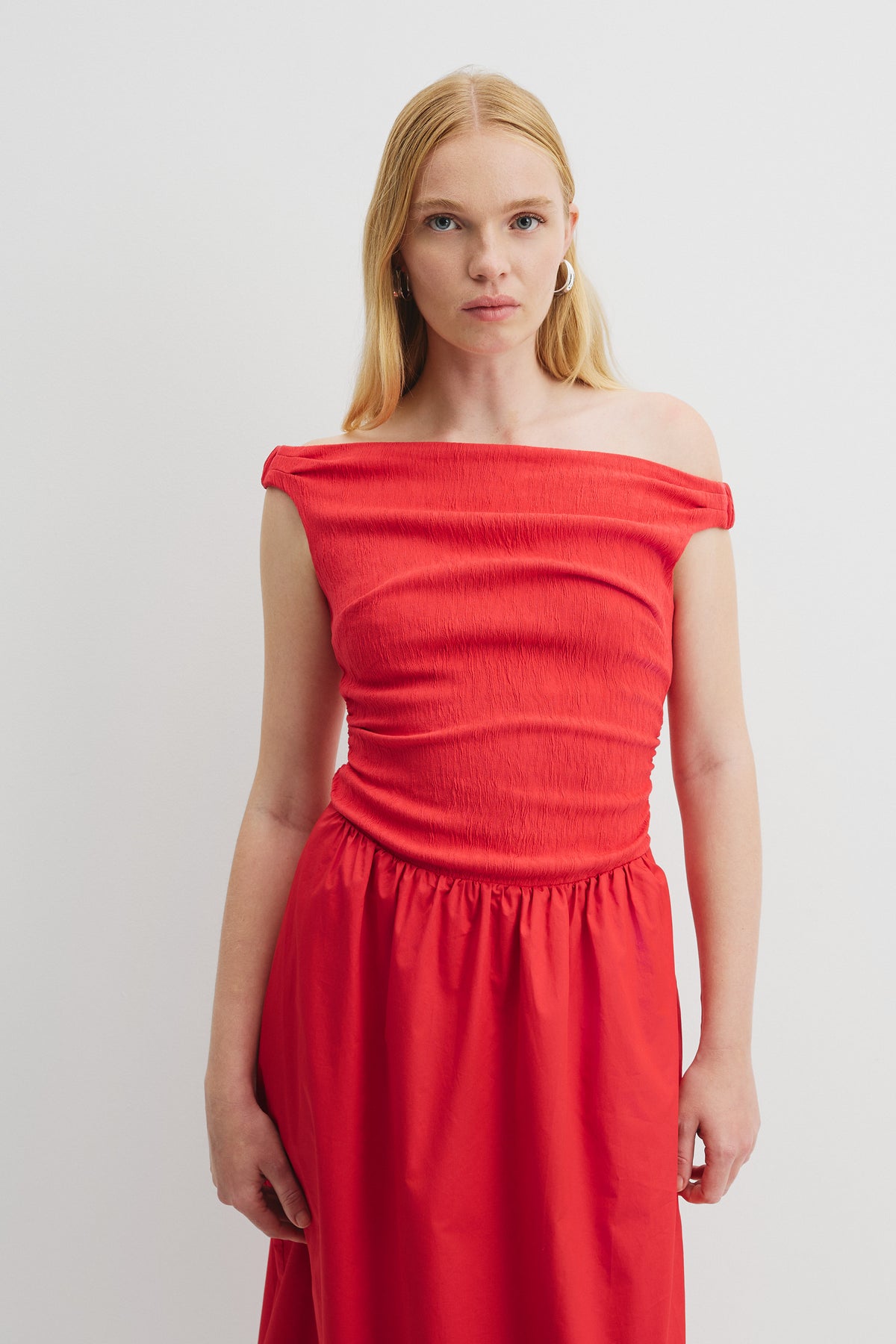 Off Shoulder Midi Dress