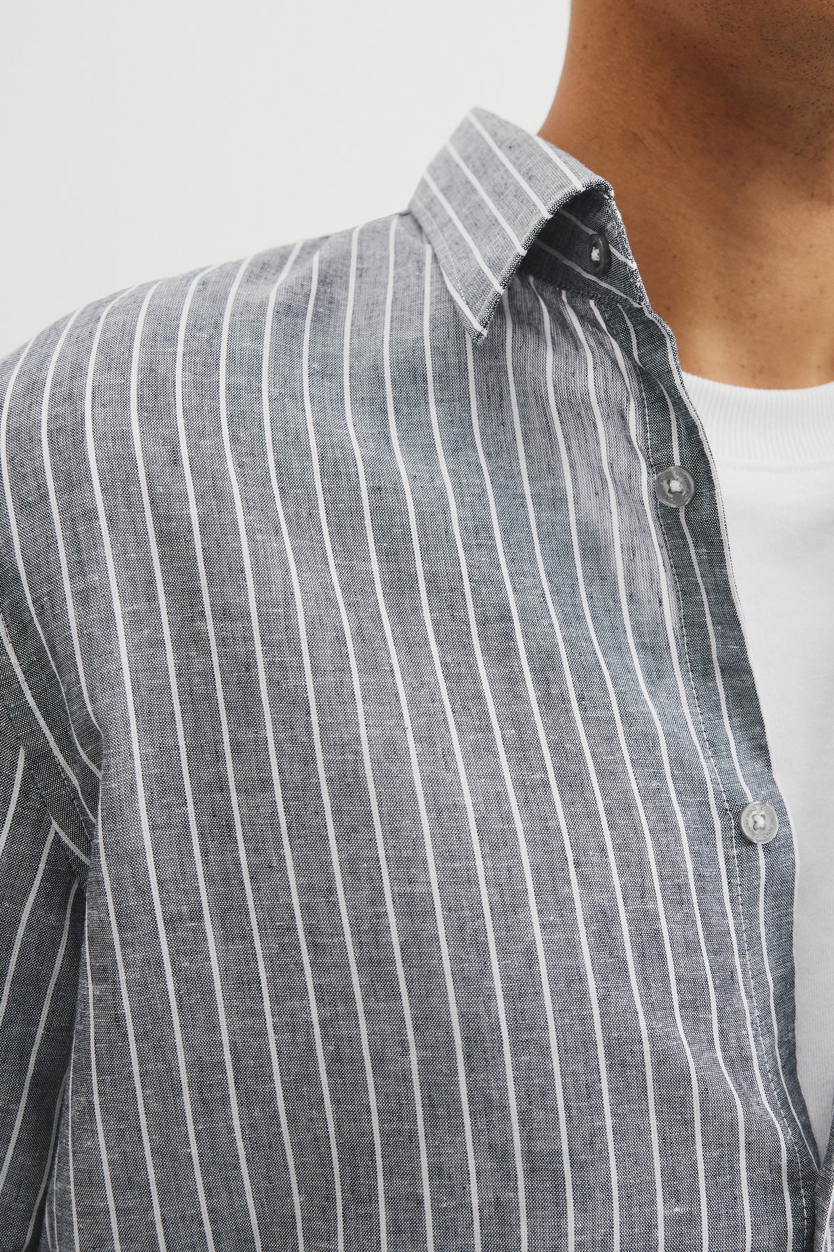 Regular Fit Cotton Linen Stripe Shirt