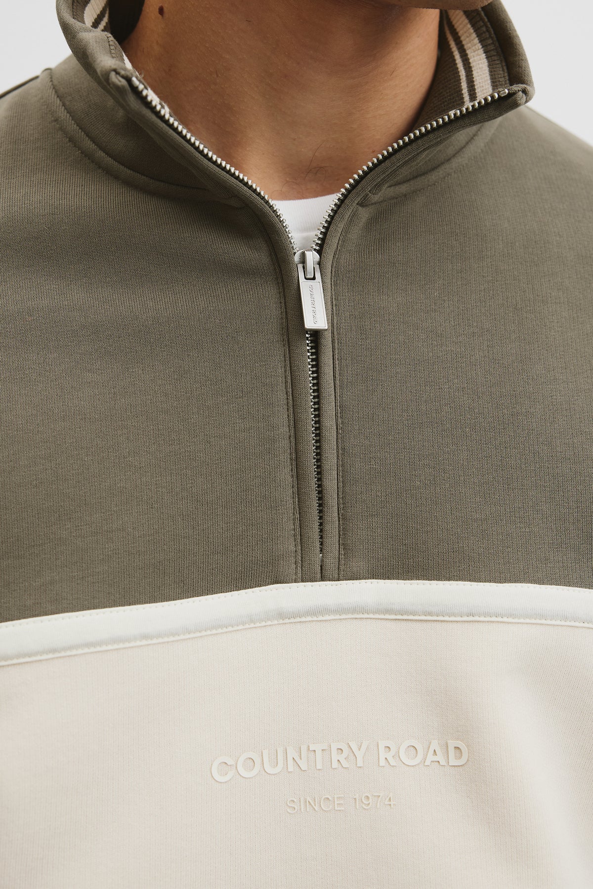 Australian Cotton Modern Logo Quarter Zip Sweat