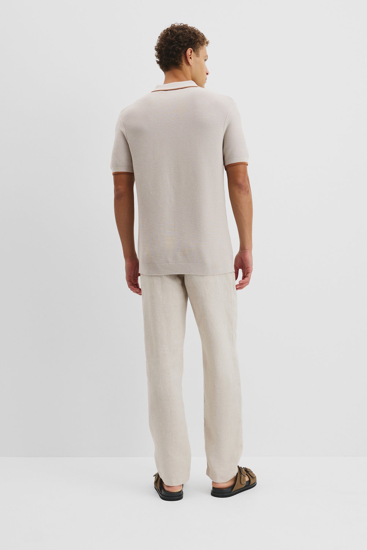 Australian Cotton V-Neck Knit Polo