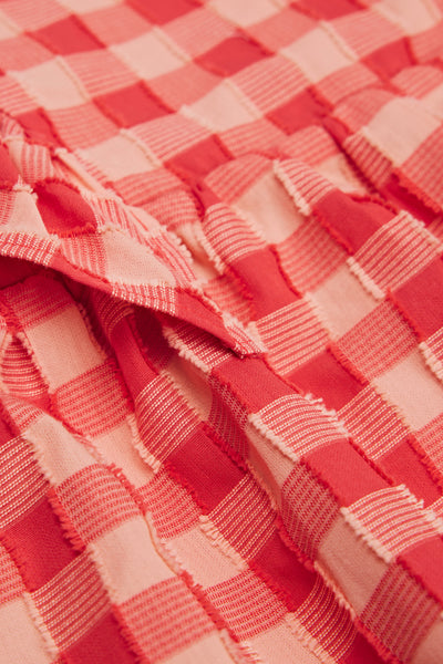 Gingham Flutter Sleeve Dress
