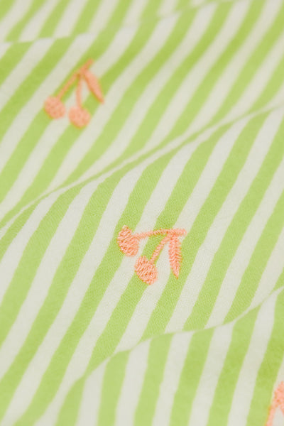 Stripe Embroidered Romper