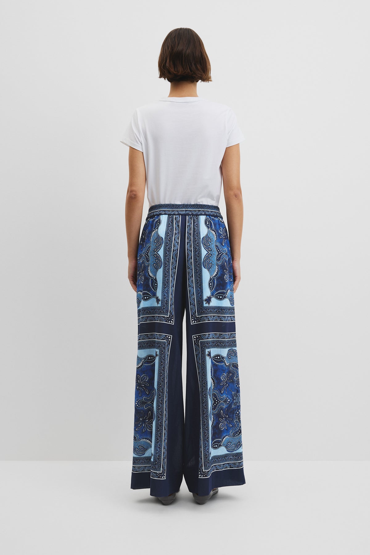 Scarf Print Pull-On Pant