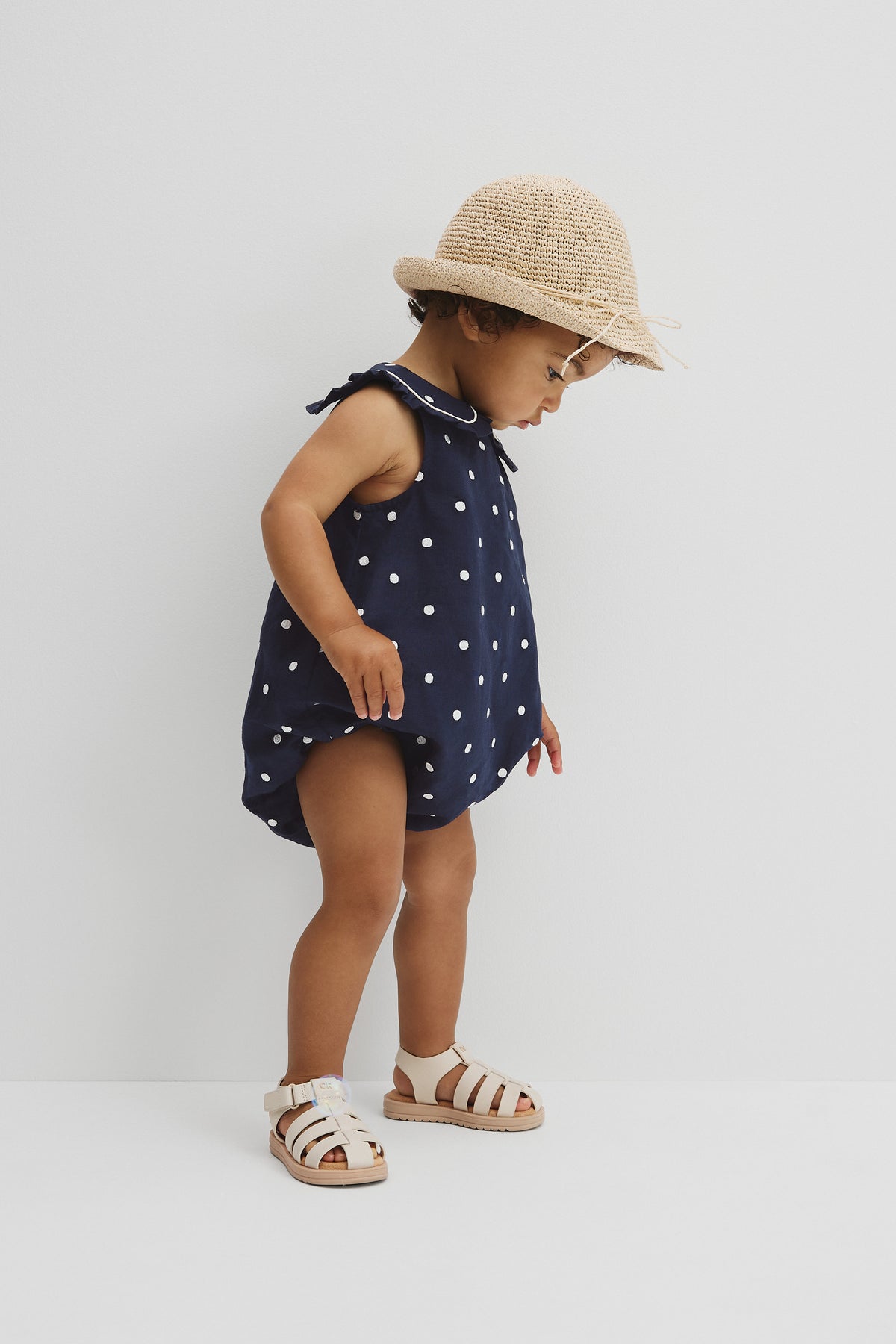 Spot Collared Romper