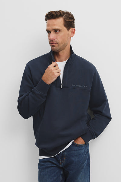 Australian Cotton Modern Logo Half Zip Sweat