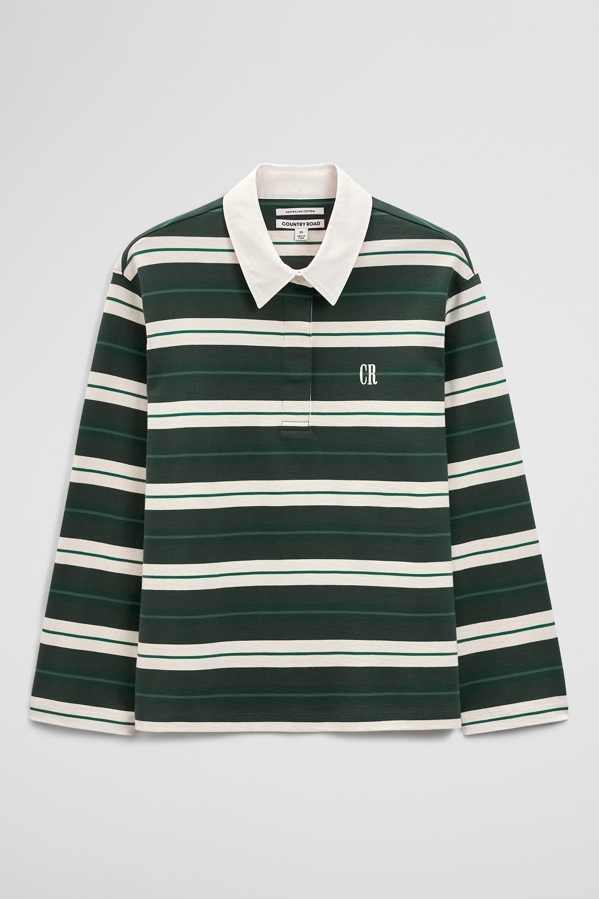 Australian Cotton Stripe Rugby Polo Sweat