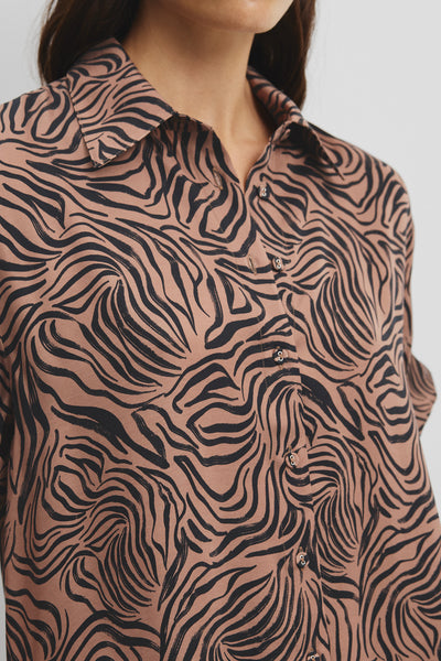 Print Short Sleeve Cupro Shirt