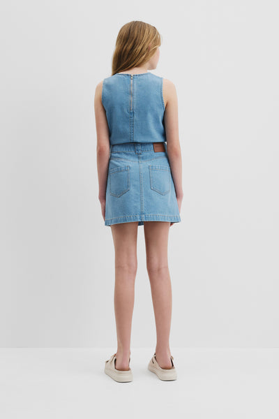 Teen Denim Pocket Mini Skirt