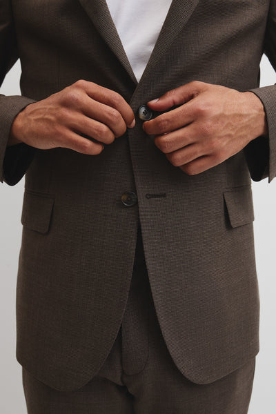 Regular Fit Wool Blend Houndstooth Jacket