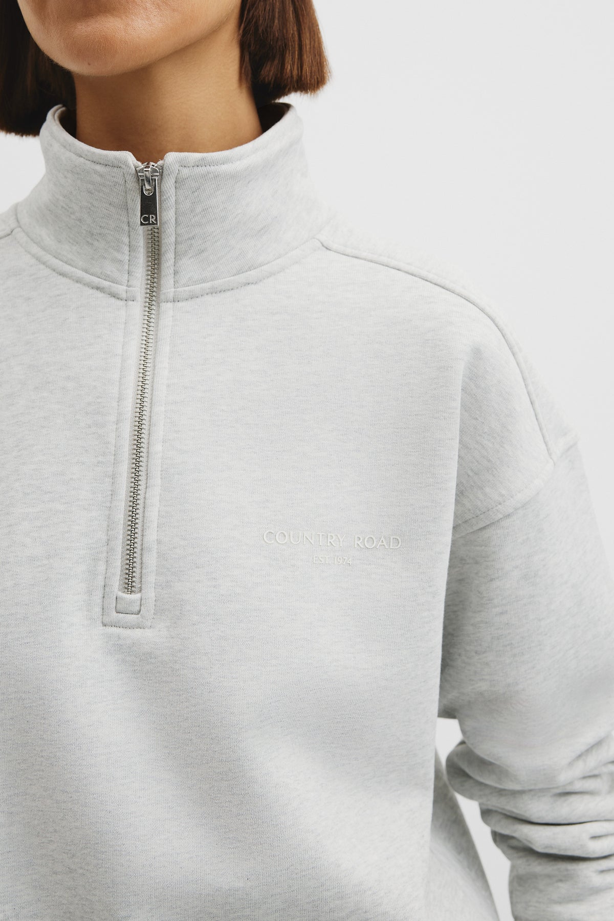 Australian Good Earth Cotton Zip Neck Sweat