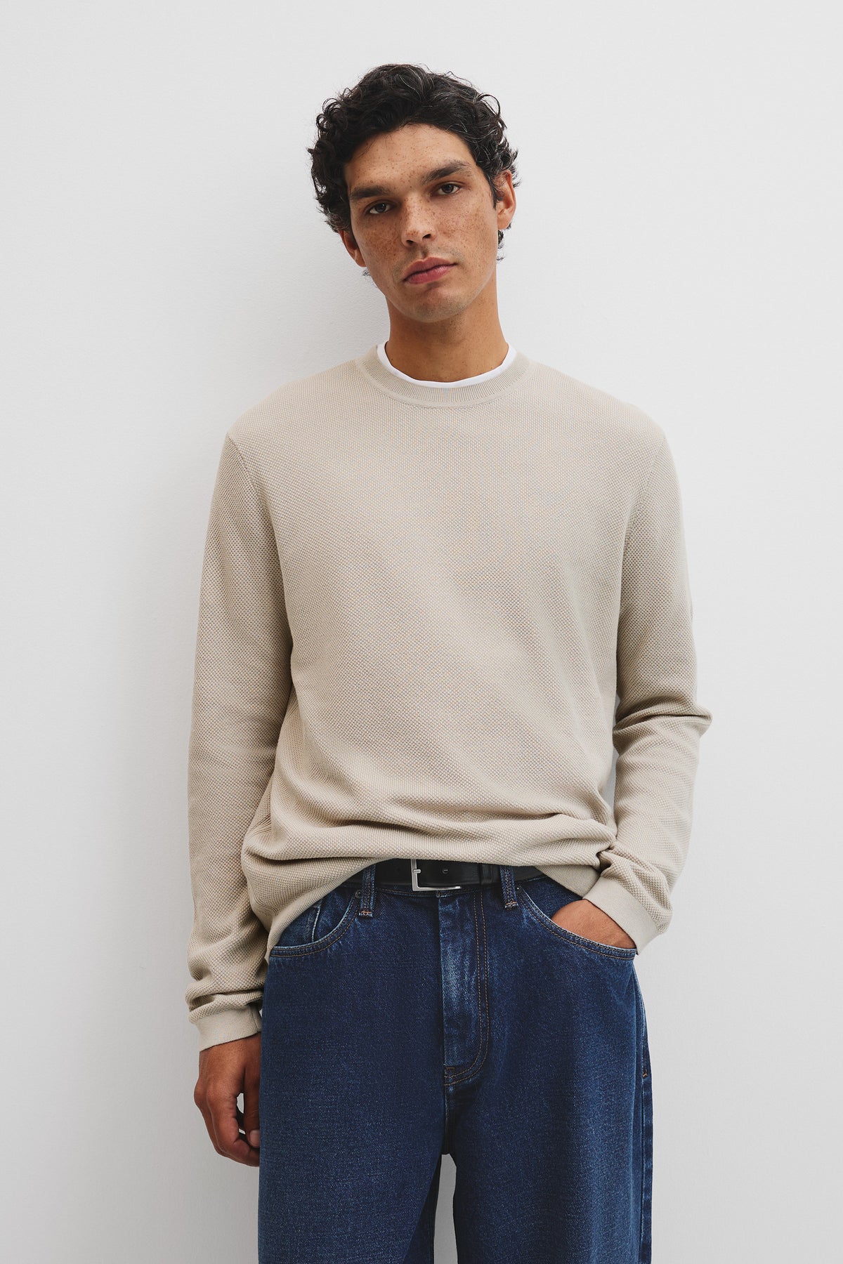 Australian Good Earth Cotton Pique Crew Neck Knit