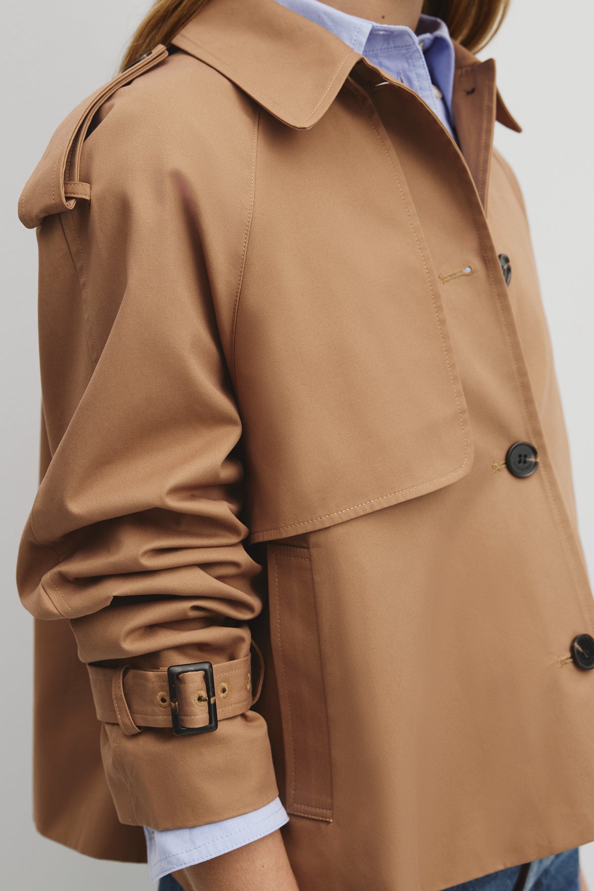 Crop Swing Trench Jacket