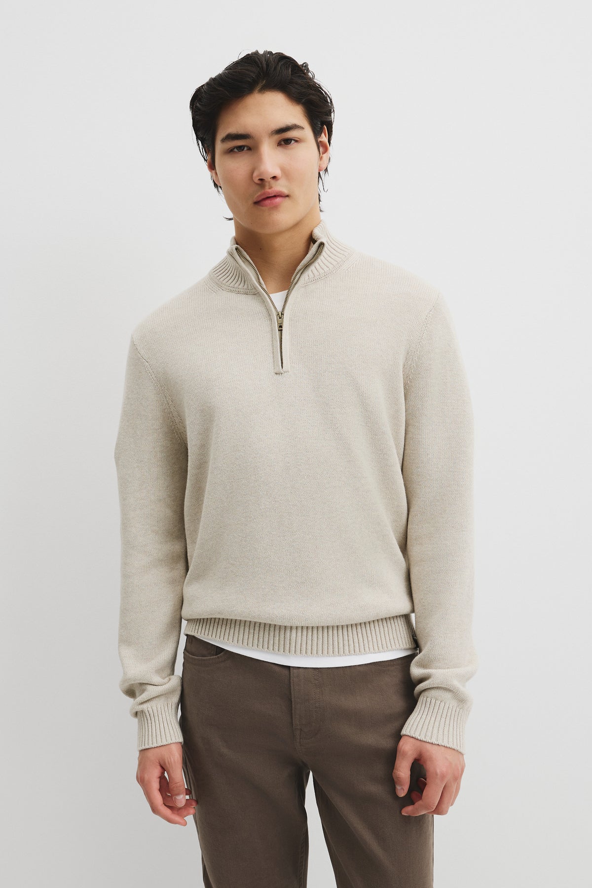 Australian Good Earth Cotton Half Zip Knit