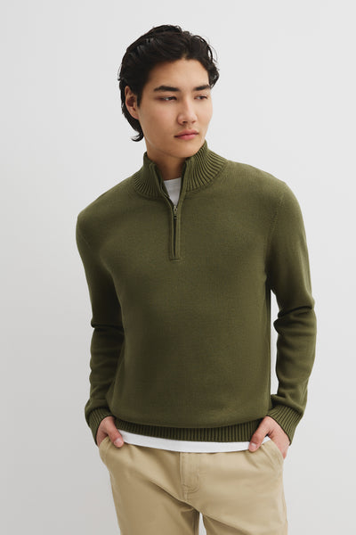 Australian Good Earth Cotton Half Zip Knit