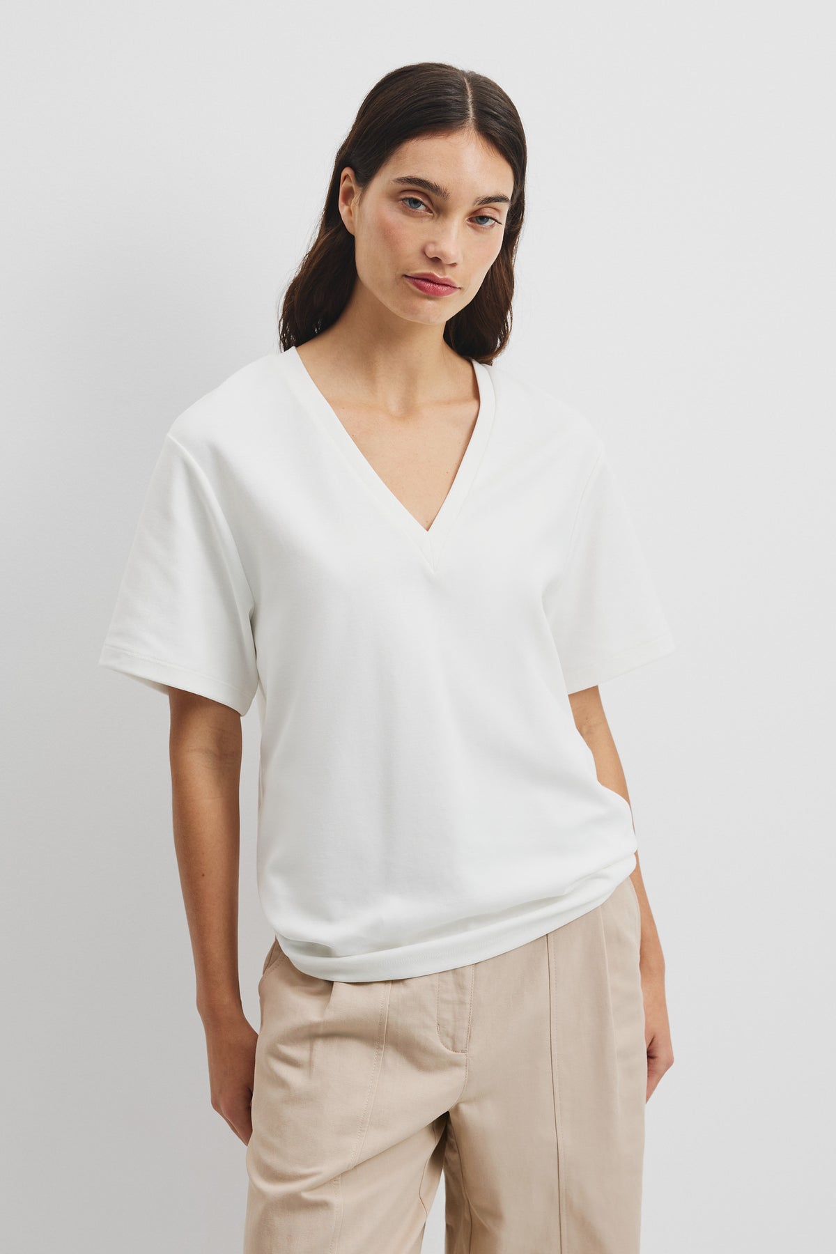 V-Neck Longline T-Shirt