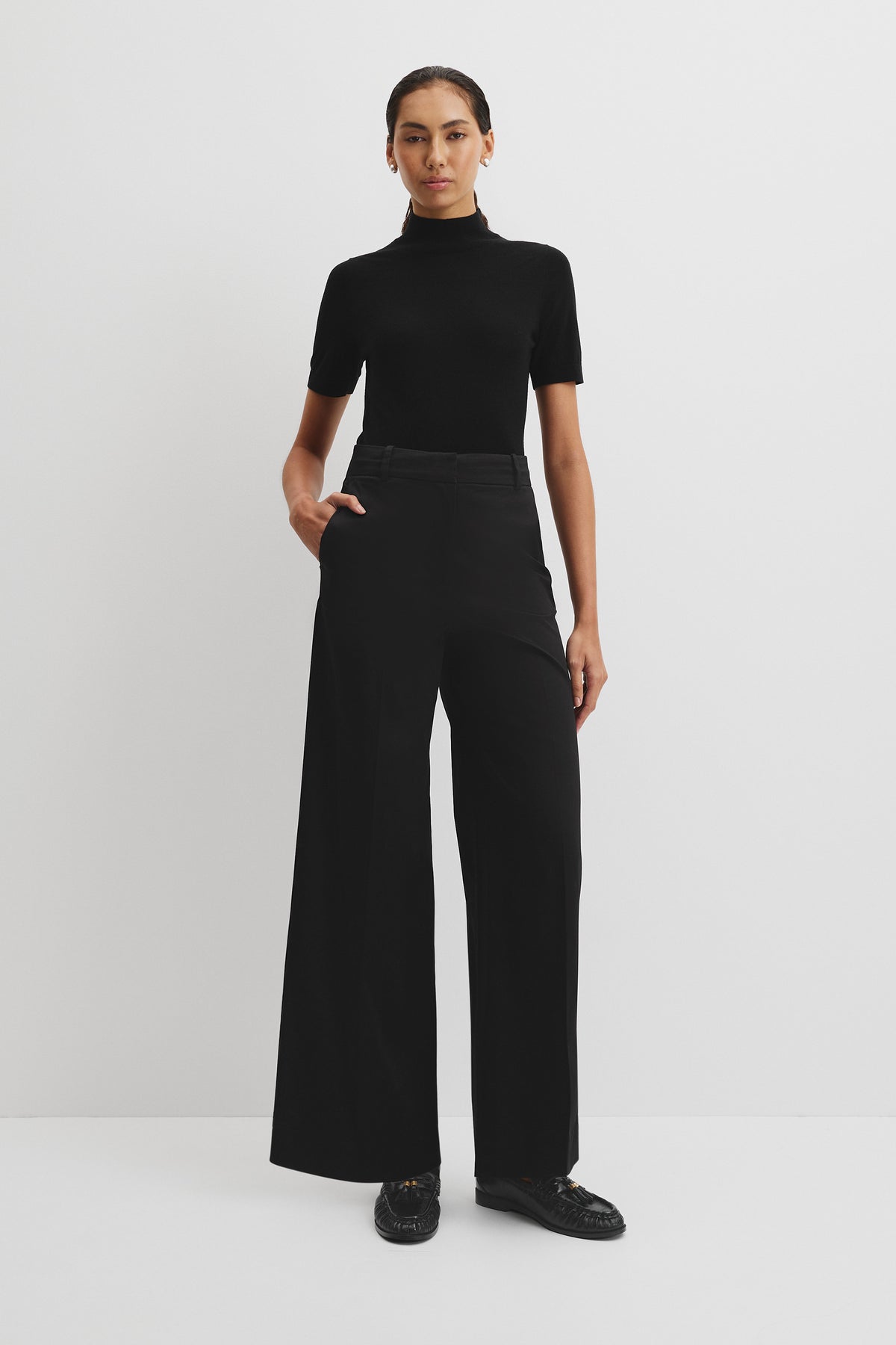 Cotton Sateen Wide Pant