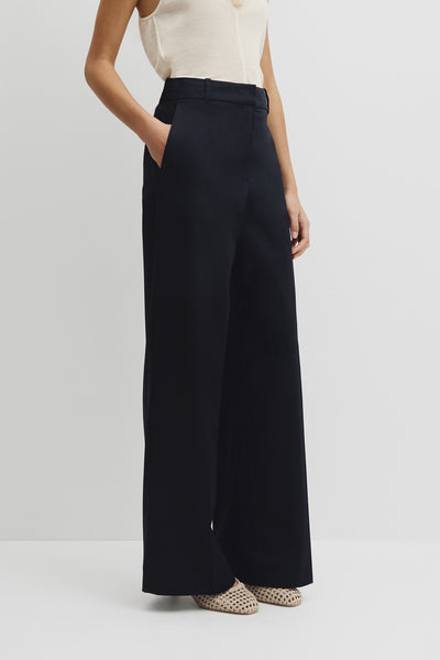 Cotton Sateen Wide Pant