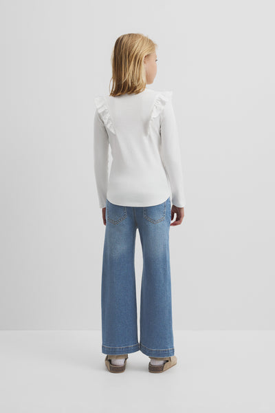 Long Sleeve Logo Frill T-Shirt