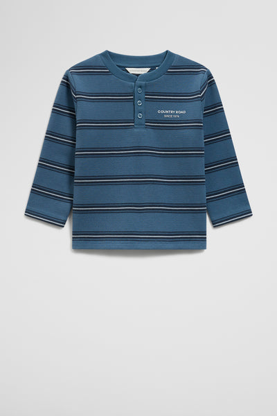 Organically Grown Cotton Stripe Long Sleeve Pique T-Shirt