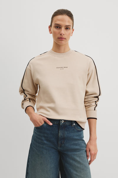 Australian Cotton Tipped Crew Neck Sweat