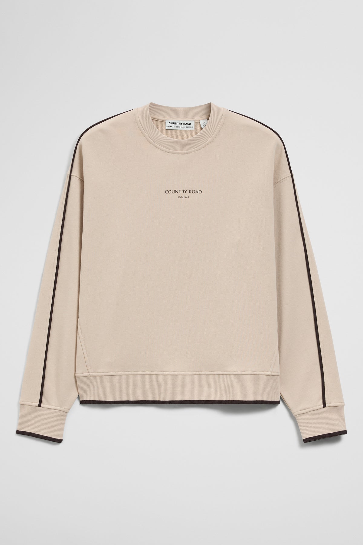 Australian Cotton Tipped Crew Neck Sweat